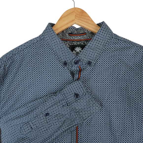 English Laundry Shirt Mens XL Blue Floral Print Long Sleeve Button Down Stretch - Picture 1 of 9